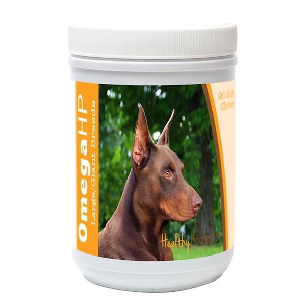 Healthy Breeds 840235117285 Doberman Pinscher Omega HP Fatty Acid Skin & Coat Support Soft Chews; 90 Count - Brown 840235117285 - main